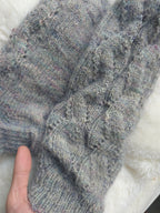 Icy blue woolen socks from hand dyed yarn. Foot size 23.5cm