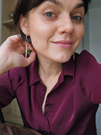 Red chilli pepper chain earrings