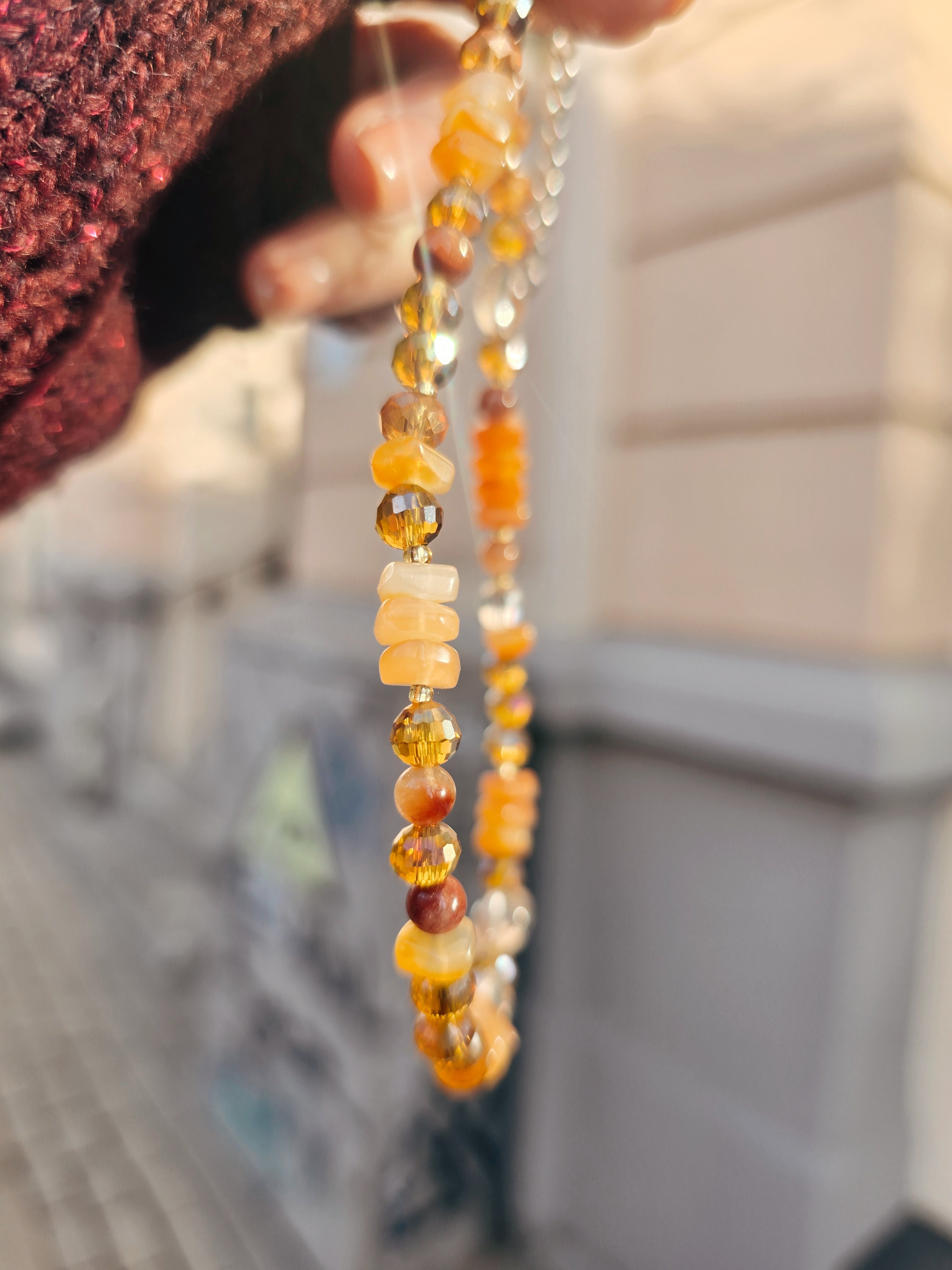 Spoži oranžas stikla pērlīšu krelles